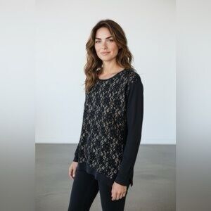 velvet by graham & spencer lace top with side zipper